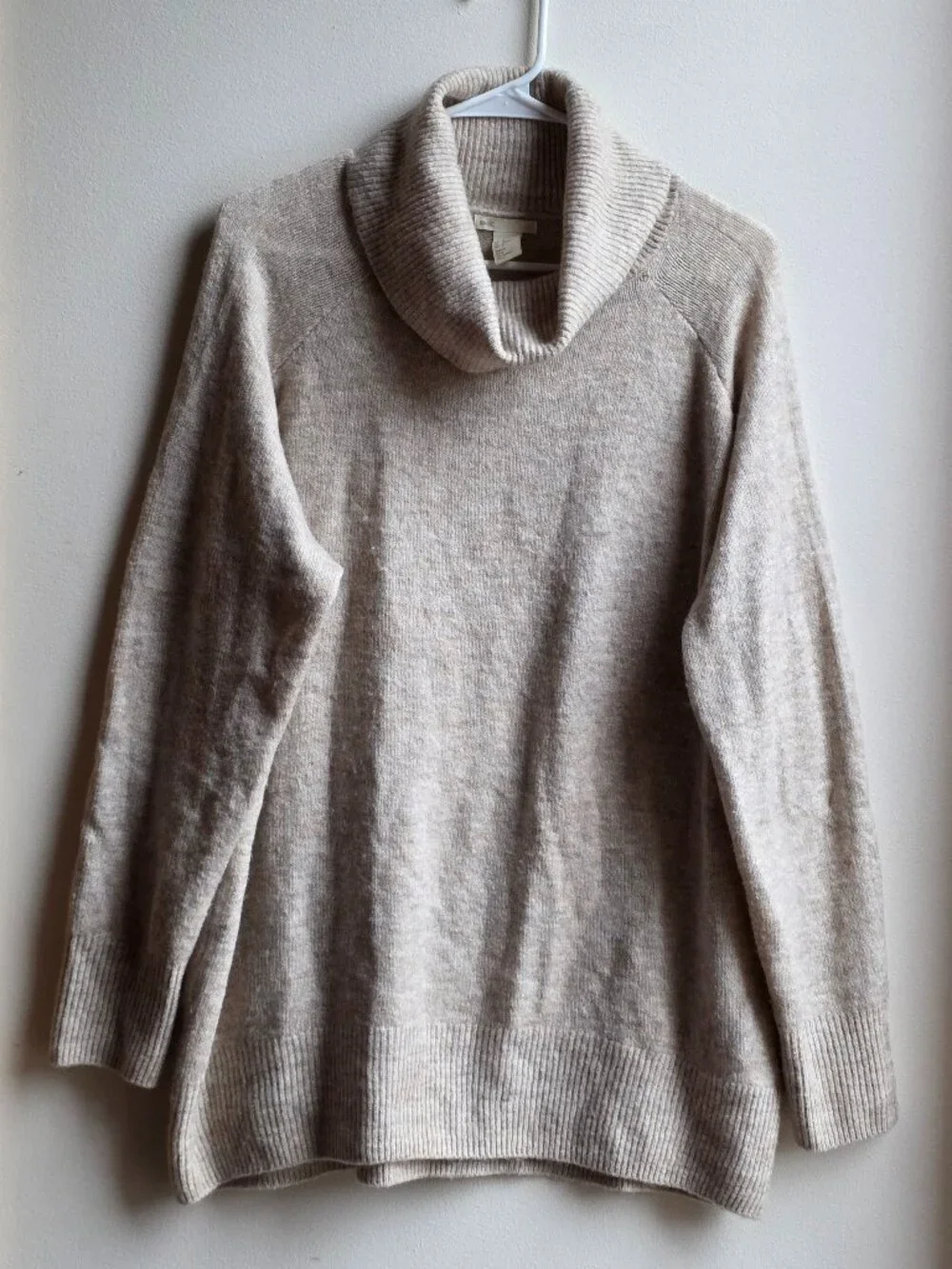 H&M Beige Cowl Neck Sweater Size Medium